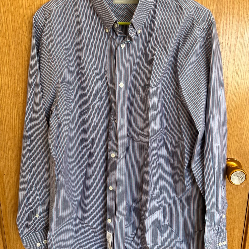 Men's Nordstrom’s Blue & Red Striped Dress Shirt